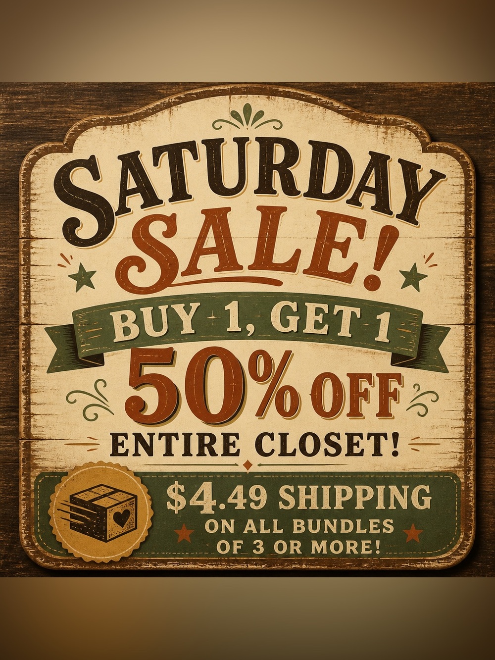 Saturday BOGO & Discounted Shipping